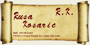 Rusa Košarić vizit kartica